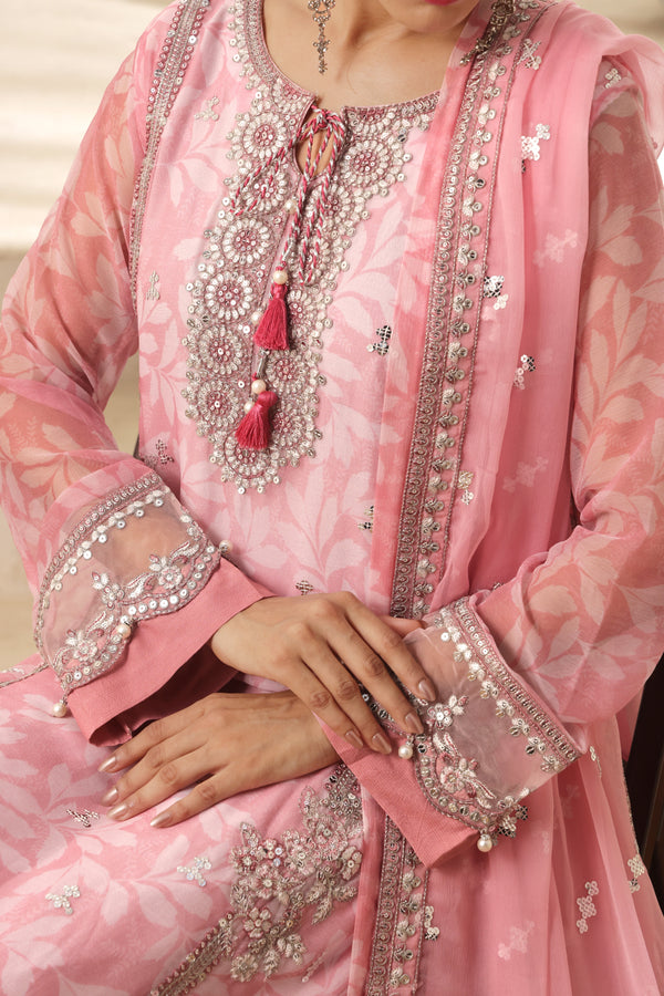 TASBEENA Semi-Stitched 3-Piece Luxury Embroidered Digital Printed Chiffon Collection