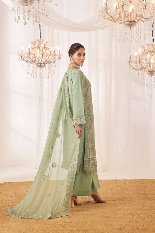 PARKHA Semi-Stitched 3-Piece Luxury Embroidered Chiffon Collection