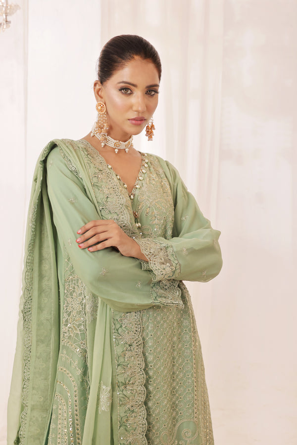 PARKHA Semi-Stitched 3-Piece Luxury Embroidered Chiffon Collection
