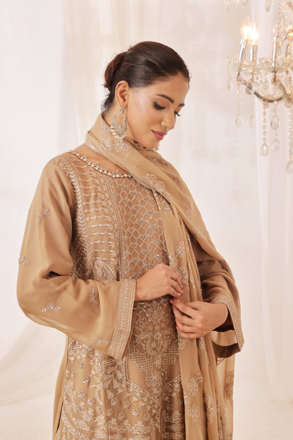 PARKHA Semi-Stitched 3-Piece Luxury Embroidered Chiffon Collection
