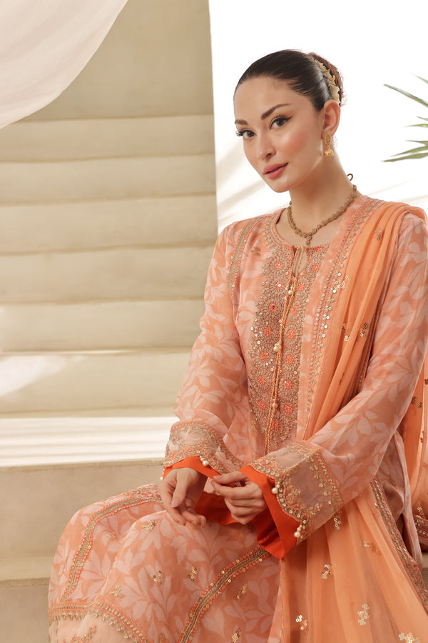 TASBEENA Semi-Stitched 3-Piece Luxury Embroidered Digital Printed Chiffon Collection