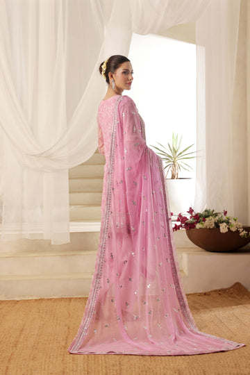 TASBEENA Semi-Stitched 3-Piece Luxury Embroidered Digital Printed Chiffon Collection)